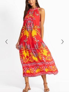 Jade By Johnny Was Ruthie Tea Length Dress Size L